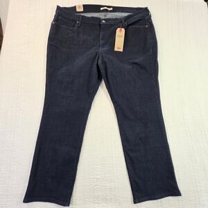Levis Plus Classic Straight Jeans 24W M Dark Indigo Mid Rise Stretch 23648-0024